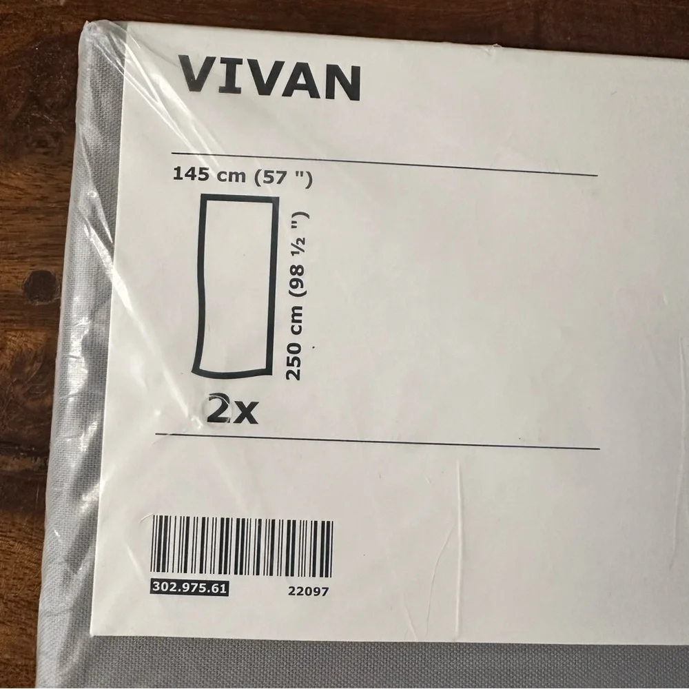 IKEA Vivan grey‎ curtains x 2 new in package